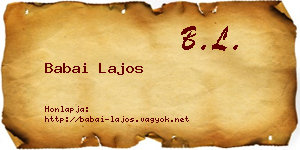 Babai Lajos névjegykártya